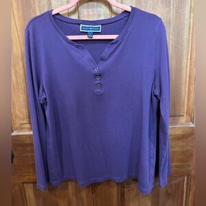 Karen Scott Women’s‎ Long Sleeve Henley. Size L